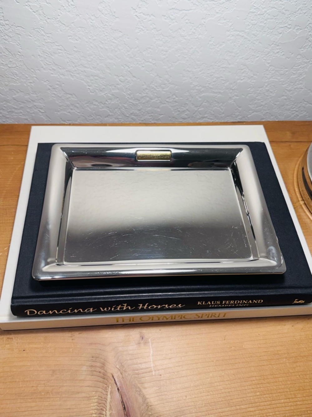 Ralph Lauren Silver Serving Tray Vanity Catchall Designer Home Decor 9” Vintage